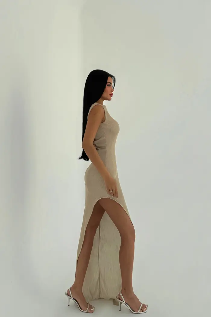 Deep Slit Long Dress - Producer: EYYO ATELIER - Wholesale Women Clothes - TheBS Women