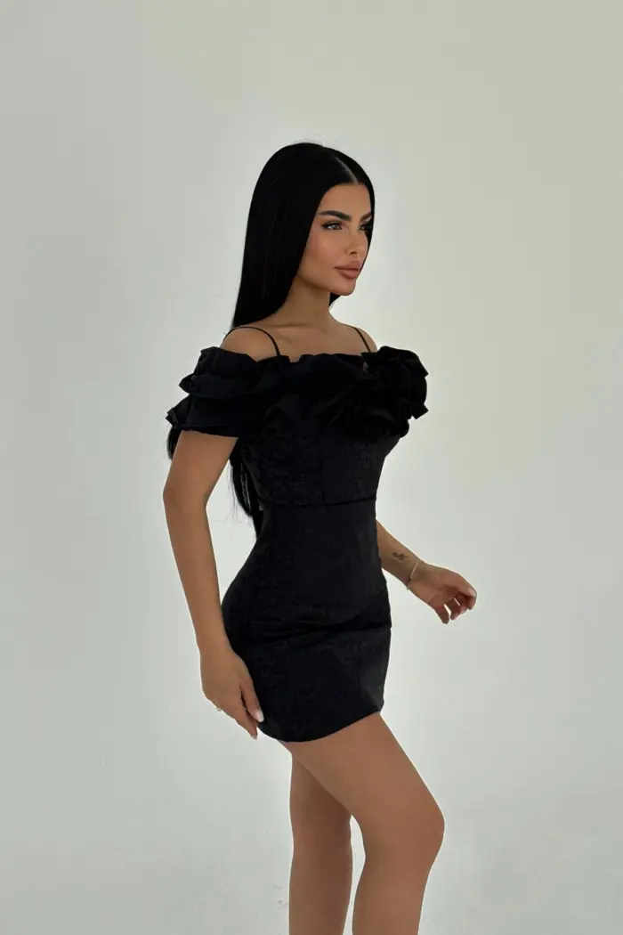 Black Strap Mini Dress - Producer: EYYO ATELIER - Wholesale Women Clothes - TheBS Women
