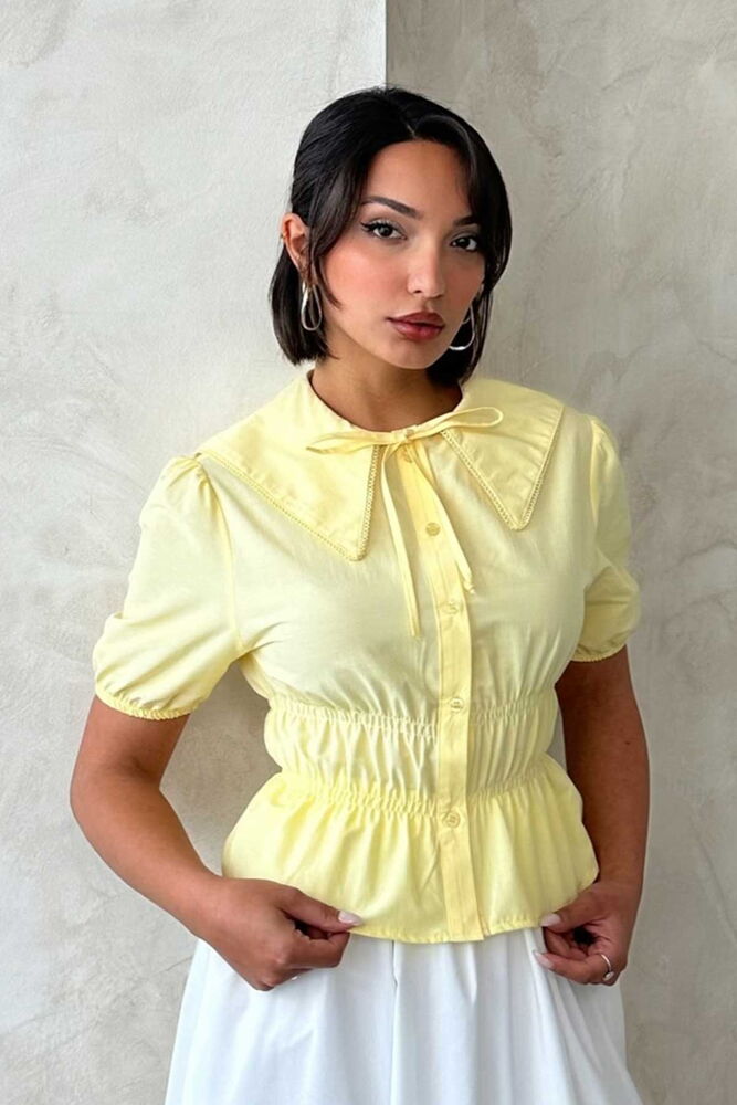Collar Detailed Ruffle Shirt - Producer: Topshow - Wholesale Women Clothes - TheBS Women
