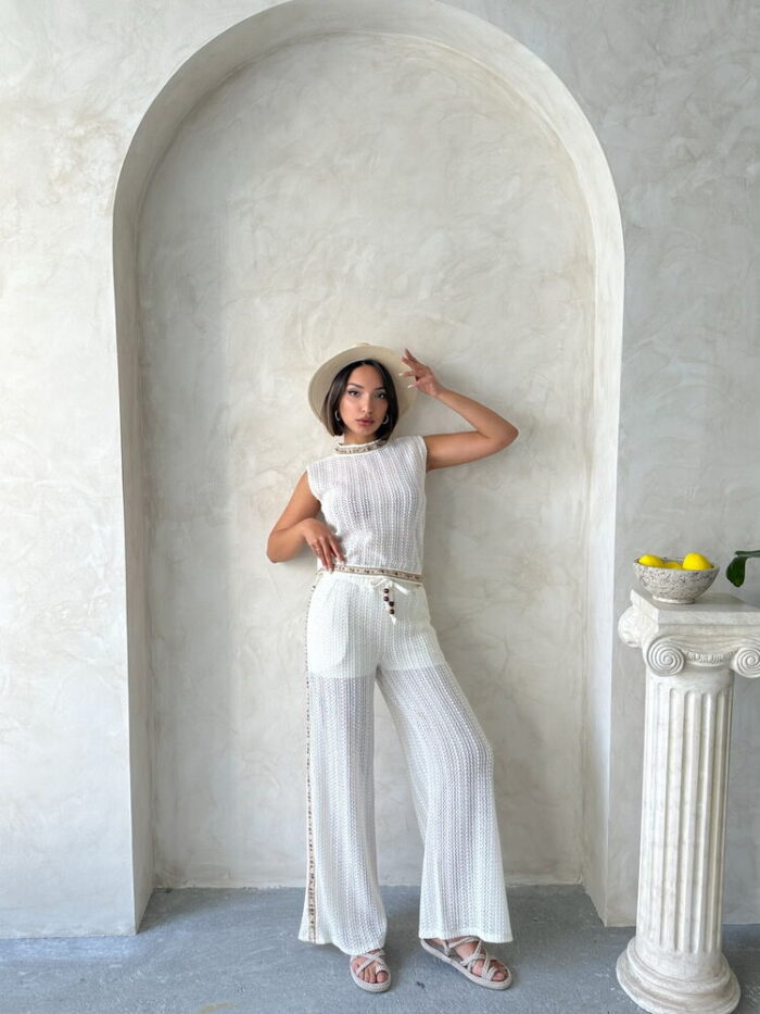 Stripe Detailed Lace Blouse - Raw - Producer: Topshow - Wholesale Women Clothes - TheBS Women