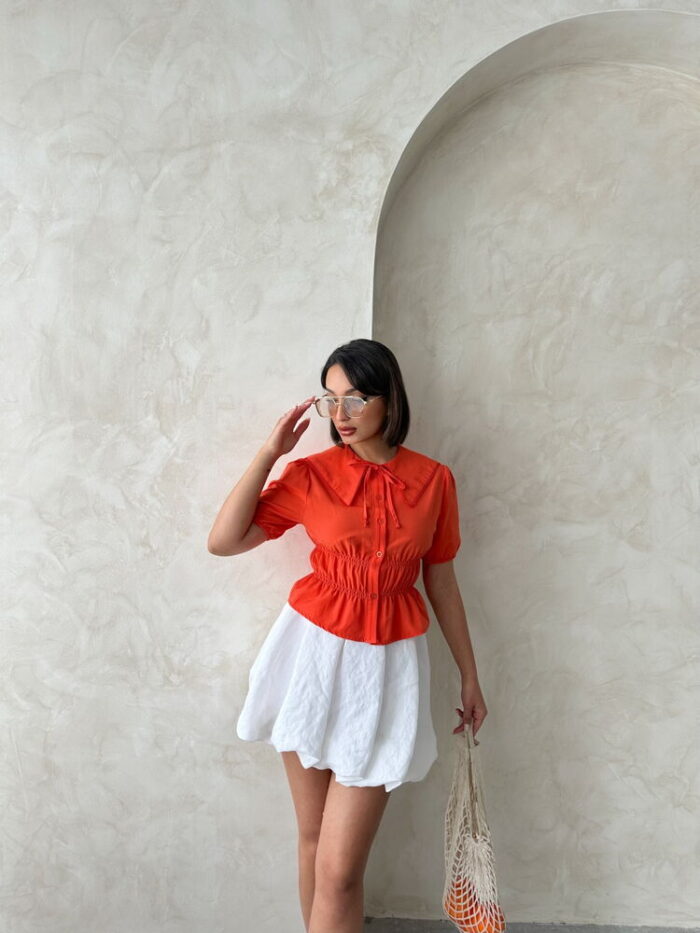 Collar Detailed Ruffle Shirt - Producer: Topshow - Wholesale Women Clothes - TheBS Women