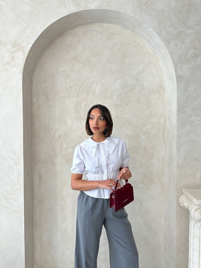 Collar Detailed Ruffle Shirt - Producer: Topshow - Wholesale Women Clothes - TheBS Women