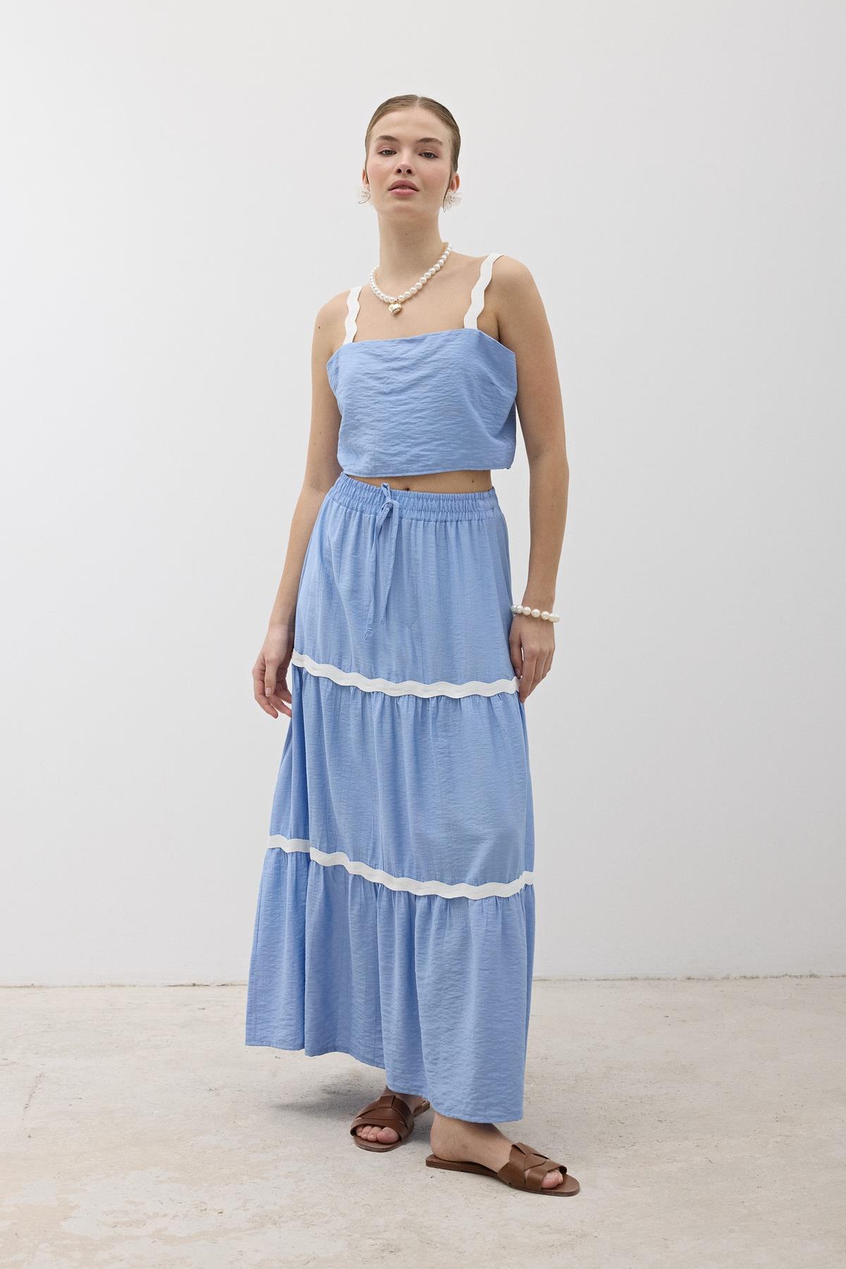 Elastic Waist Water Stone Pattern Long Skirt - Brand: Levure - Women & Kids, Baby Clothes Wholesale - TheBS Women