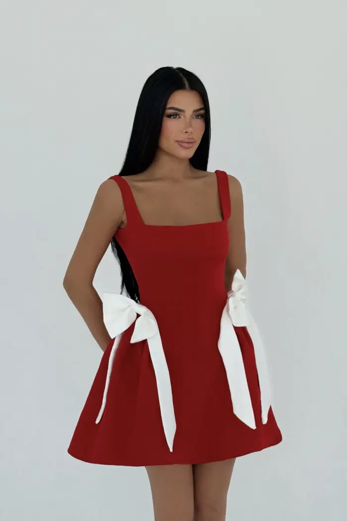 Bow Detailed Suspender Dress - Producer: EYYO ATELIER - Wholesale Women Clothes - TheBS Women
