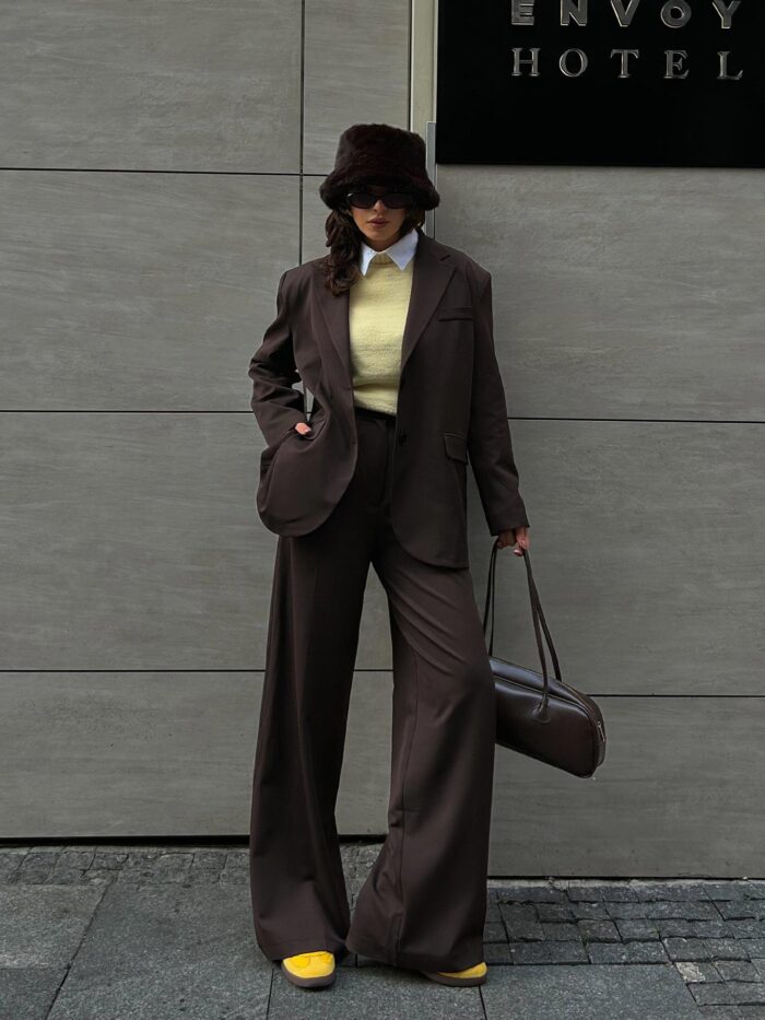 Pile Detailed Palazzo Pants - Producer: Juste - Wholesale Women Clothes - TheBS Women