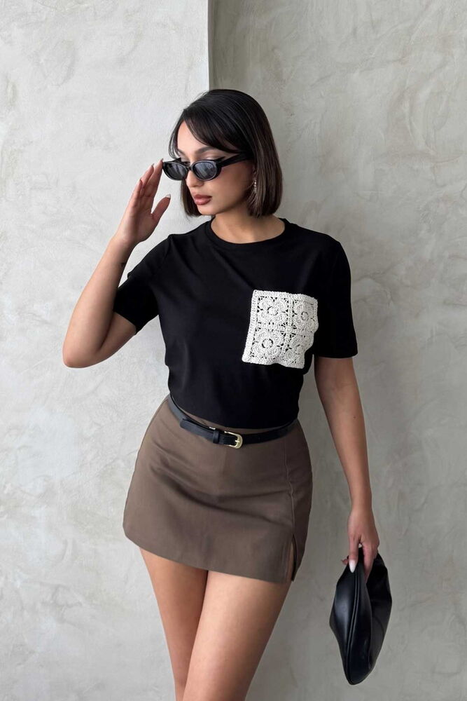Pocket Detailed T-Shirt - Producer: Topshow - Wholesale Women Clothes - TheBS Women