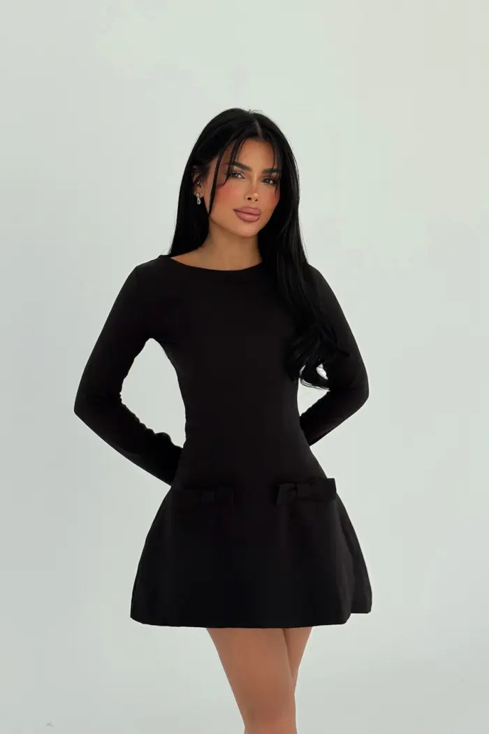 Bow Detail Mini Dress - Producer: EYYO ATELIER - Wholesale Women Clothes - TheBS Women