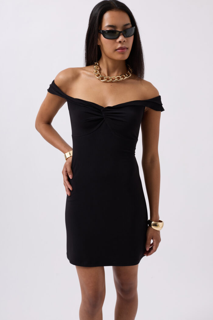 Ruffle Detail Shoulder Strap Mini Dress - Producer: Black Fashion - Wholesale Women Clothes - TheBS Women