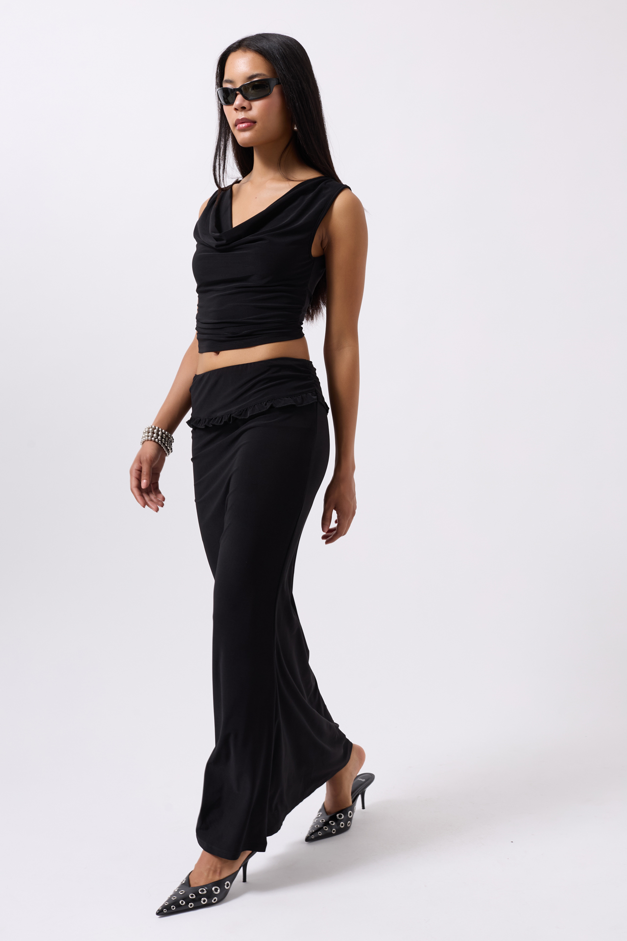 Folding Waist Detail Maxi Skirt - Producer: Black Fashion - Wholesale Women Clothes - TheBS Women