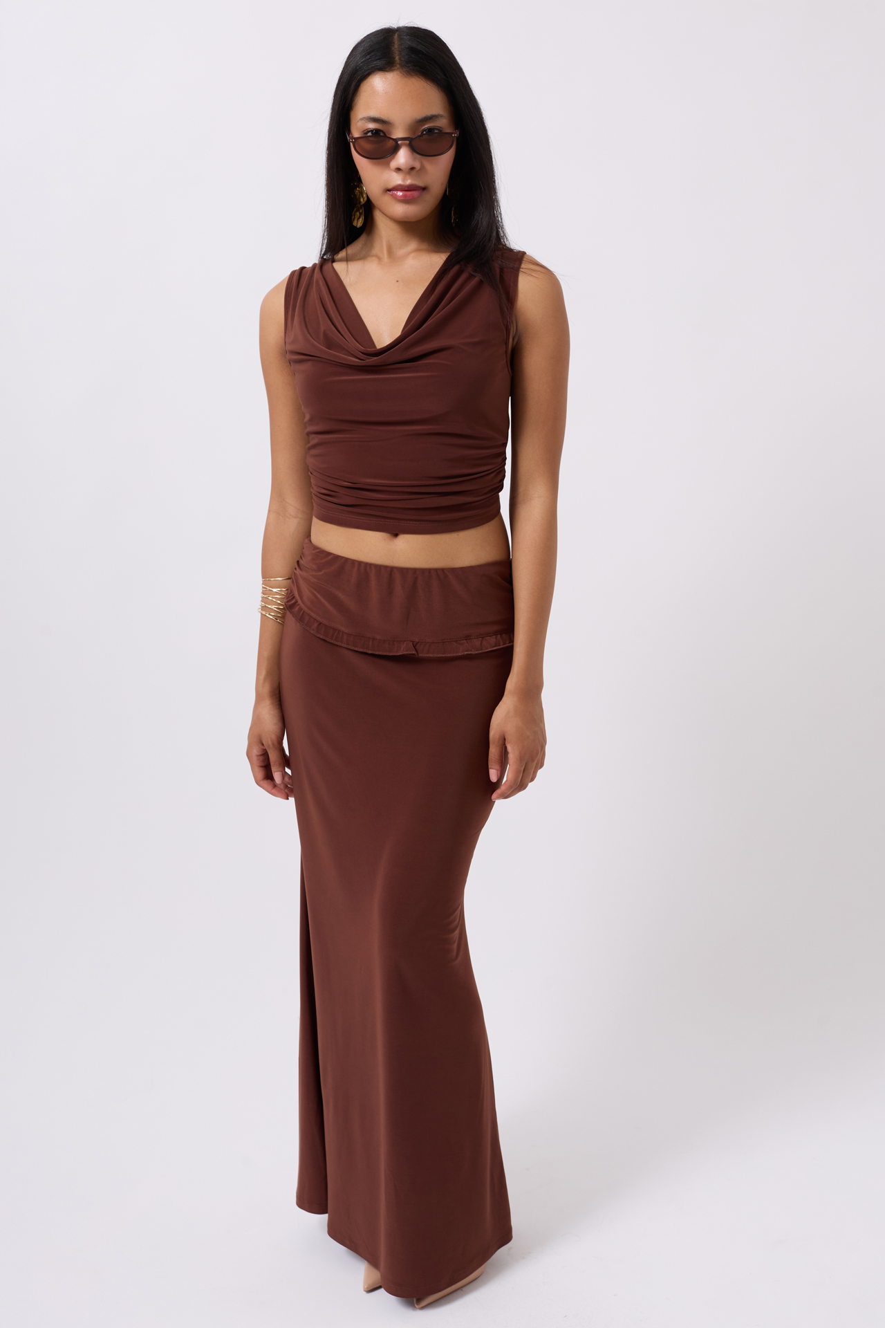 Folding Waist Detail Maxi Skirt - Producer: Black Fashion - Wholesale Women Clothes - TheBS Women
