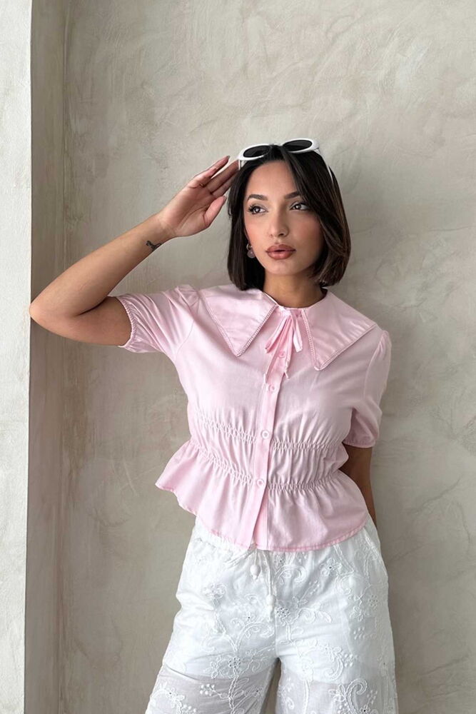 Collar Detailed Ruffle Shirt - Producer: Topshow - Wholesale Women Clothes - TheBS Women