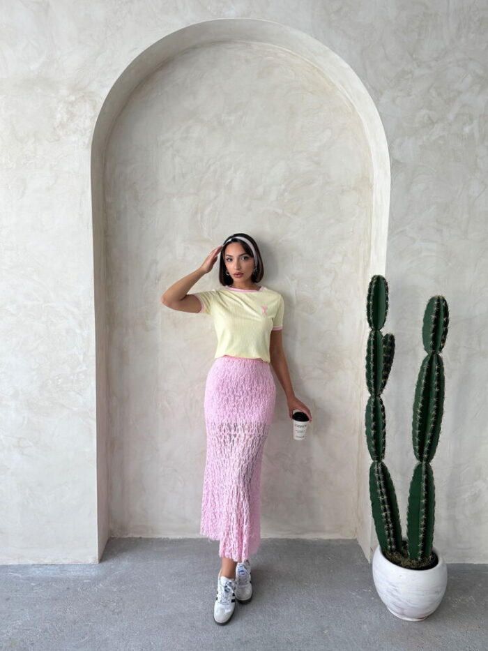 Embroidered T-Shirt - Yellow - Producer: Topshow - Wholesale Women Clothes - TheBS Women