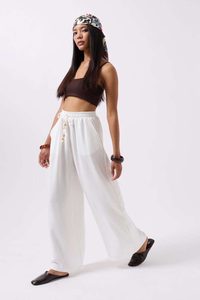 Elastic Waist Tie Detailed Trousers - Producer: Black Fashion - Wholesale Women Clothes - TheBS Women