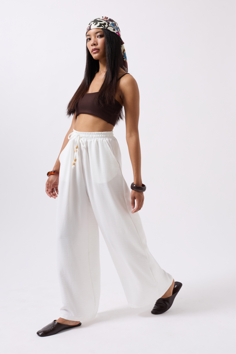 Elastic Waist Tie Detailed Trousers - Producer: Black Fashion - Wholesale Women Clothes - TheBS Women