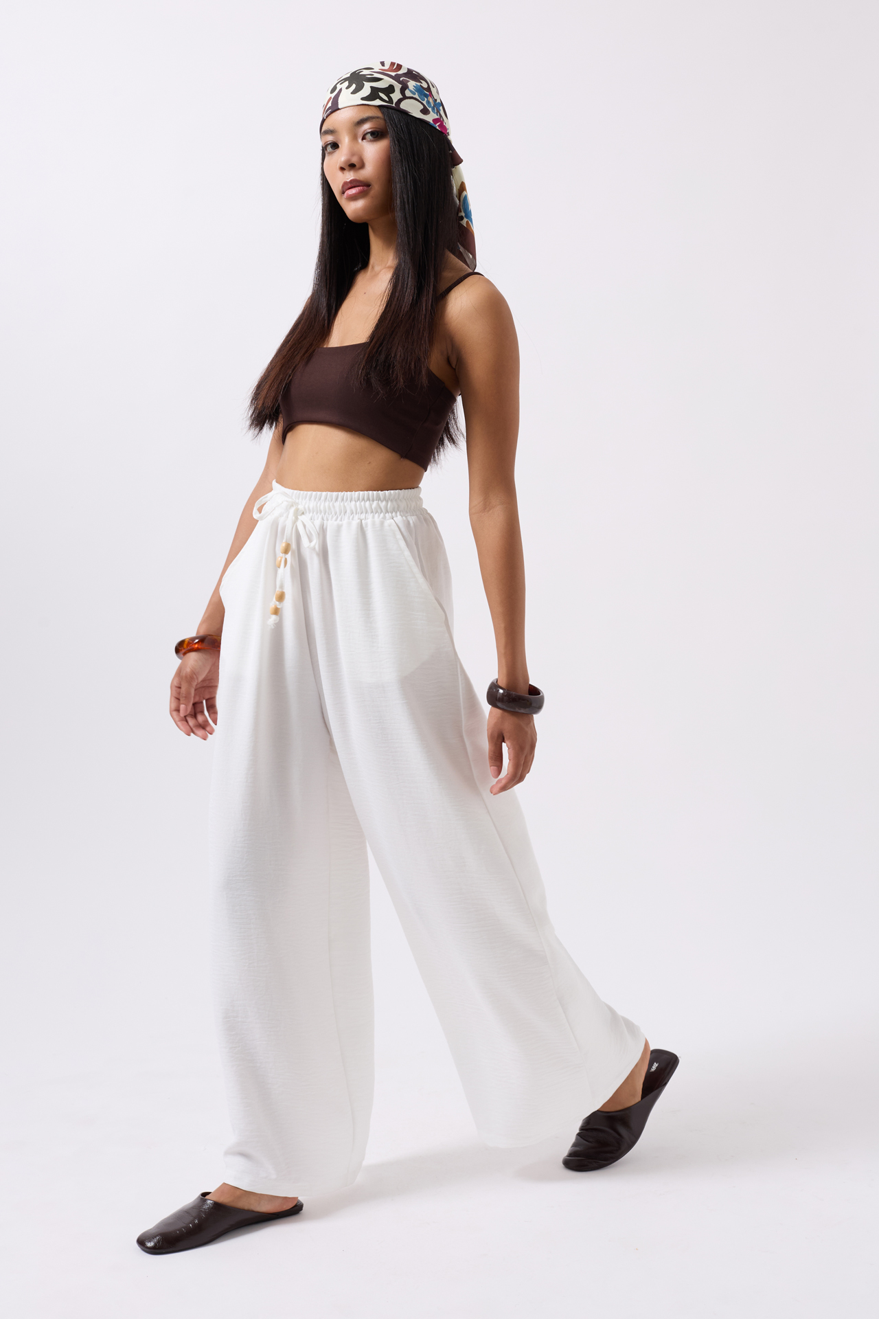 Elastic Waist Tie Detailed Trousers - Producer: Black Fashion - Wholesale Women Clothes - TheBS Women
