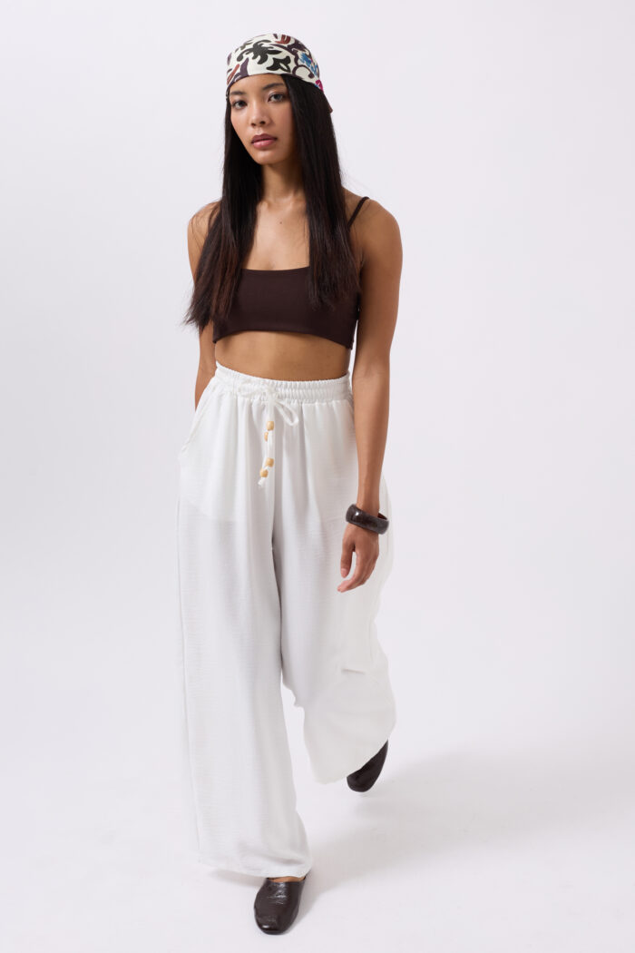Elastic Waist Tie Detailed Trousers - Producer: Black Fashion - Wholesale Women Clothes - TheBS Women