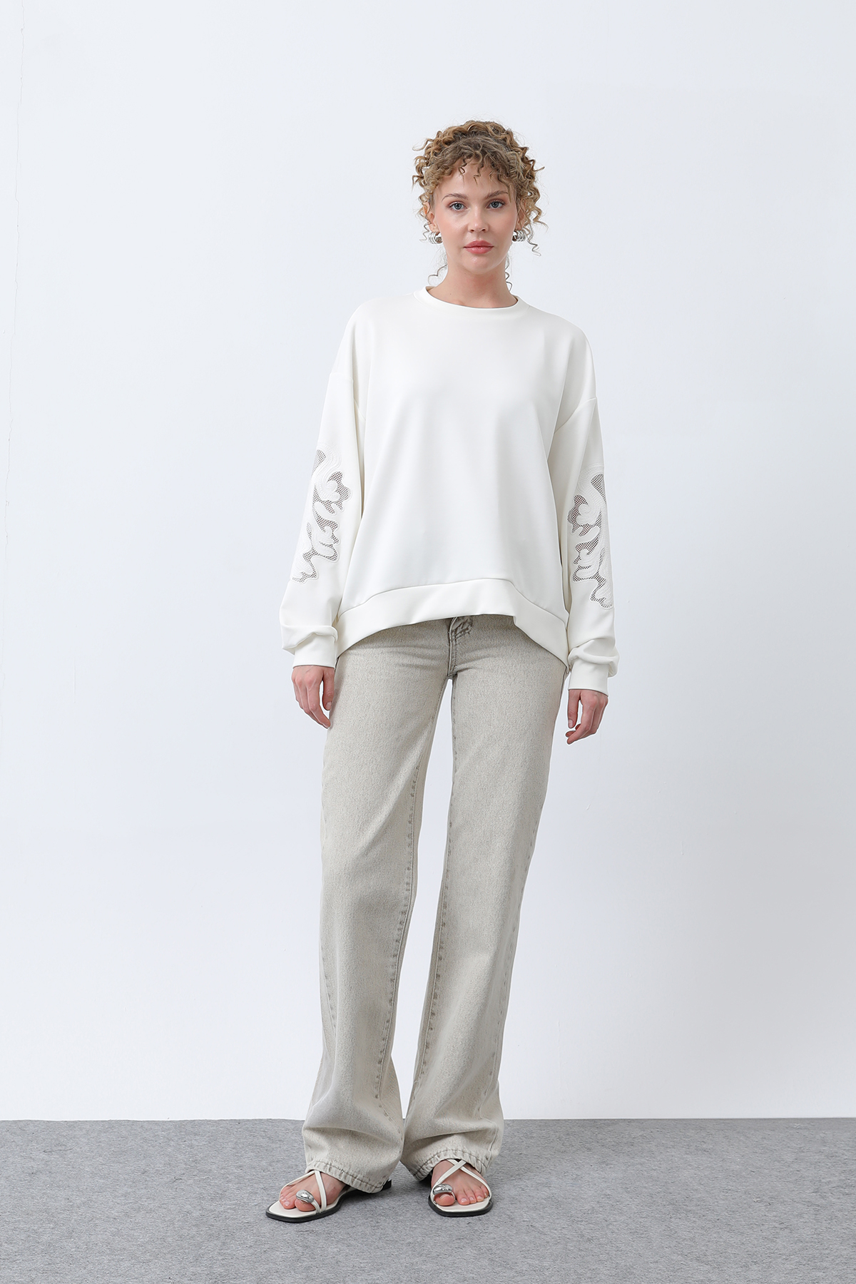 Women's Sleeves Mesh Embroidered Sweatshirt - Brand: SOUL - Women & Kids, Baby Clothes Wholesale - TheBS Women