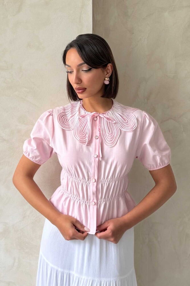 Collar Detailed Ruffle Shirt - Producer: Topshow - Wholesale Women Clothes - TheBS Women