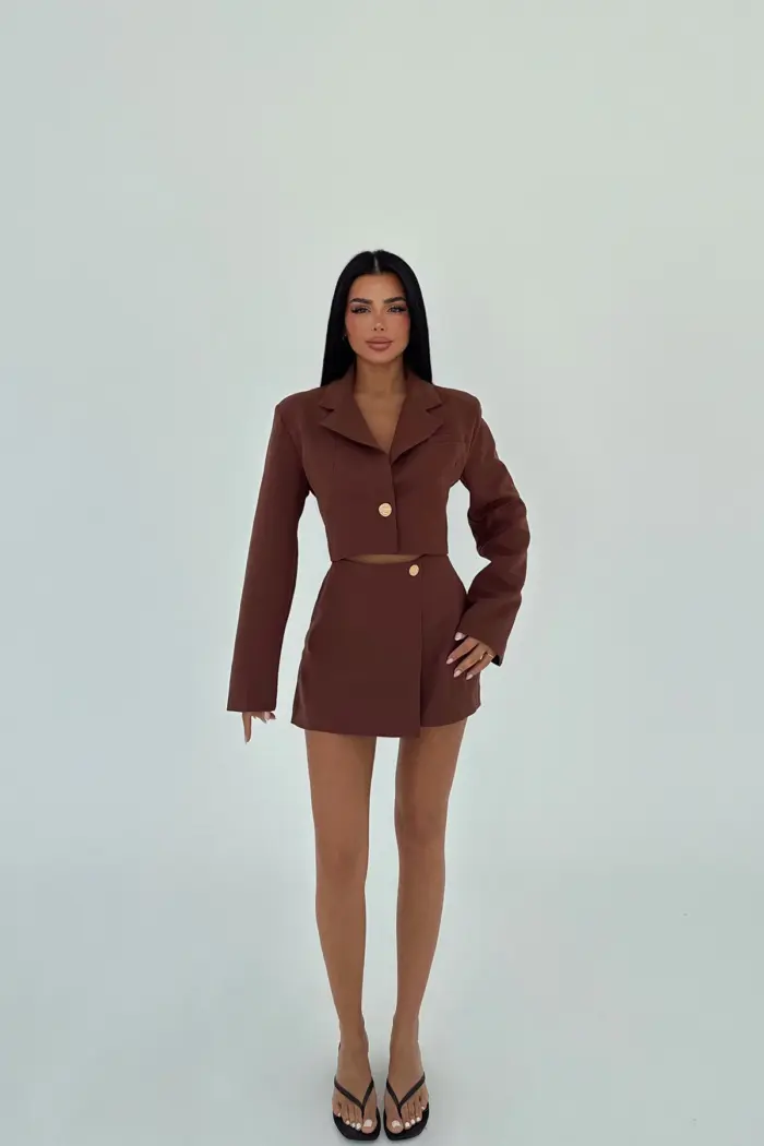Button Detail Skirt Suit - Producer: EYYO ATELIER - Wholesale Women Clothes - TheBS Women
