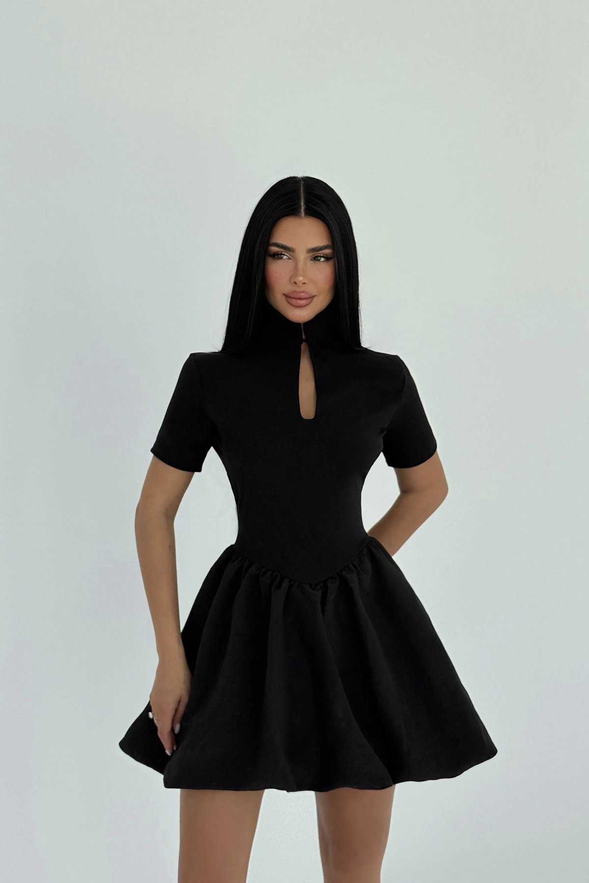Window Detail Mini Dress - Producer: EYYO ATELIER - Wholesale Women Clothes - TheBS Women