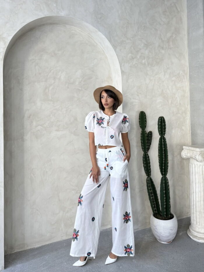 Embroidered Pants - Cream - Producer: Topshow - Wholesale Women Clothes - TheBS Women