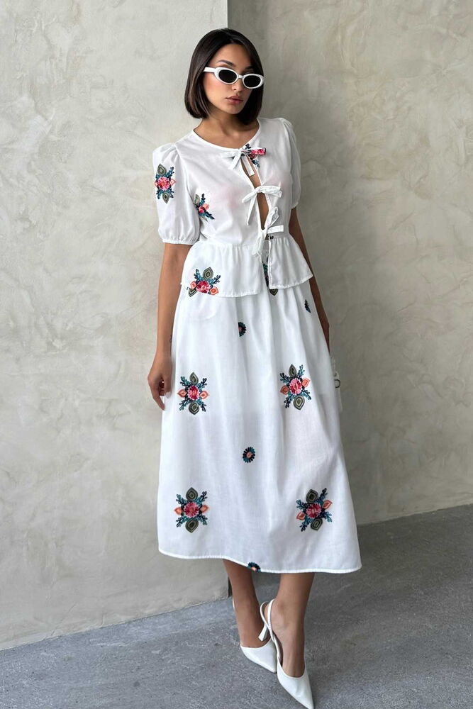 Embroidered Voile Skirt - Cream - Producer: Topshow - Wholesale Women Clothes - TheBS Women