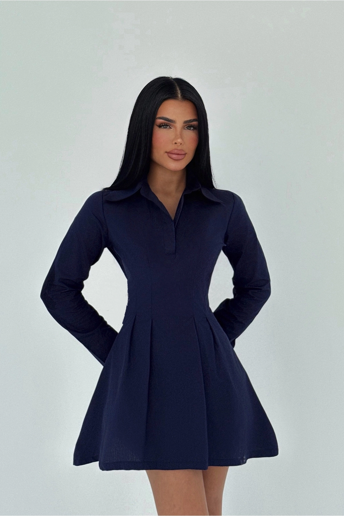 Shirt Collar Mini Dress - Producer: EYYO ATELIER - Wholesale Women Clothes - TheBS Women