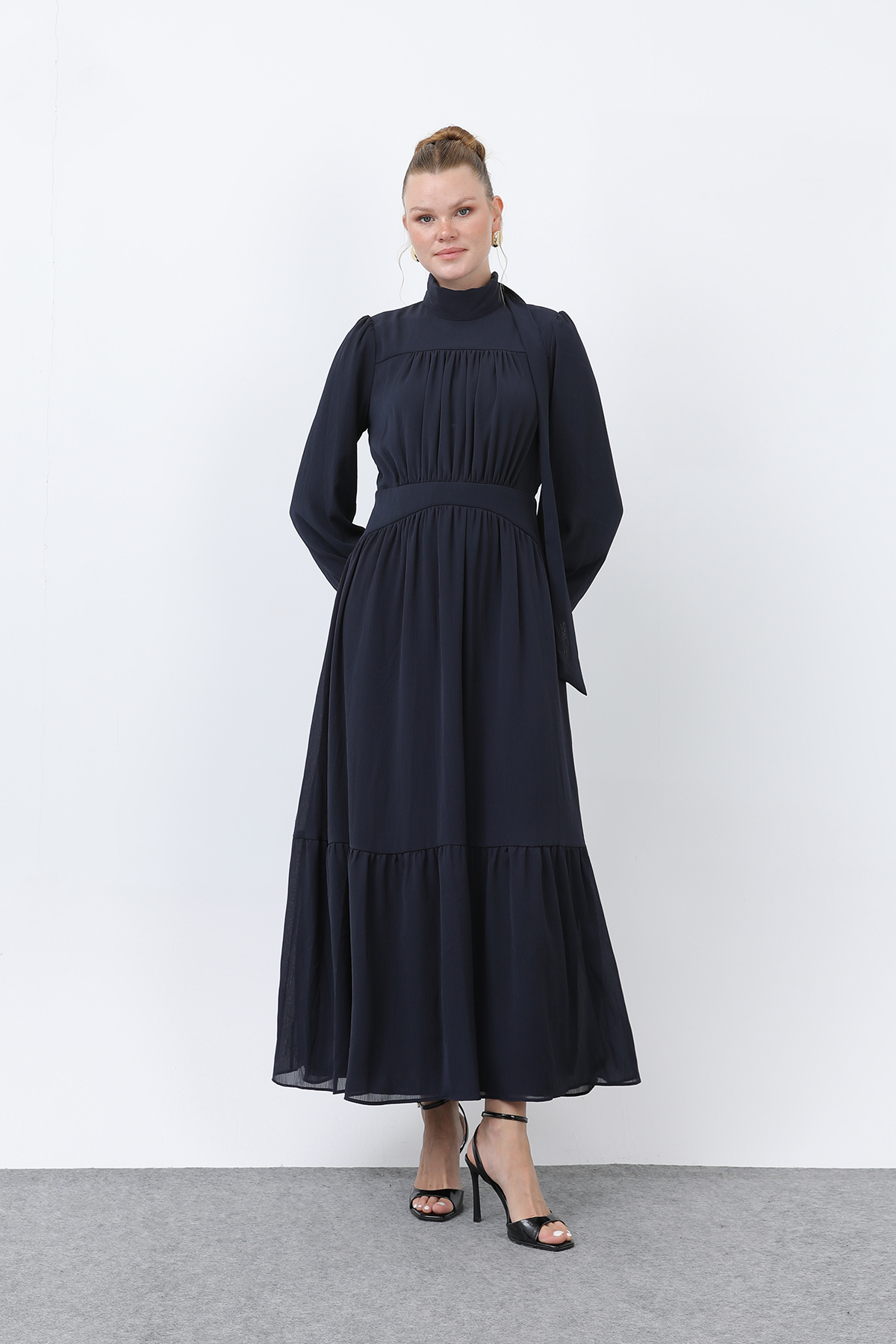 Women's Drape Detailed High Neck Dress - Brand: Puane - Women & Kids, Baby Clothes Wholesale - TheBS Women