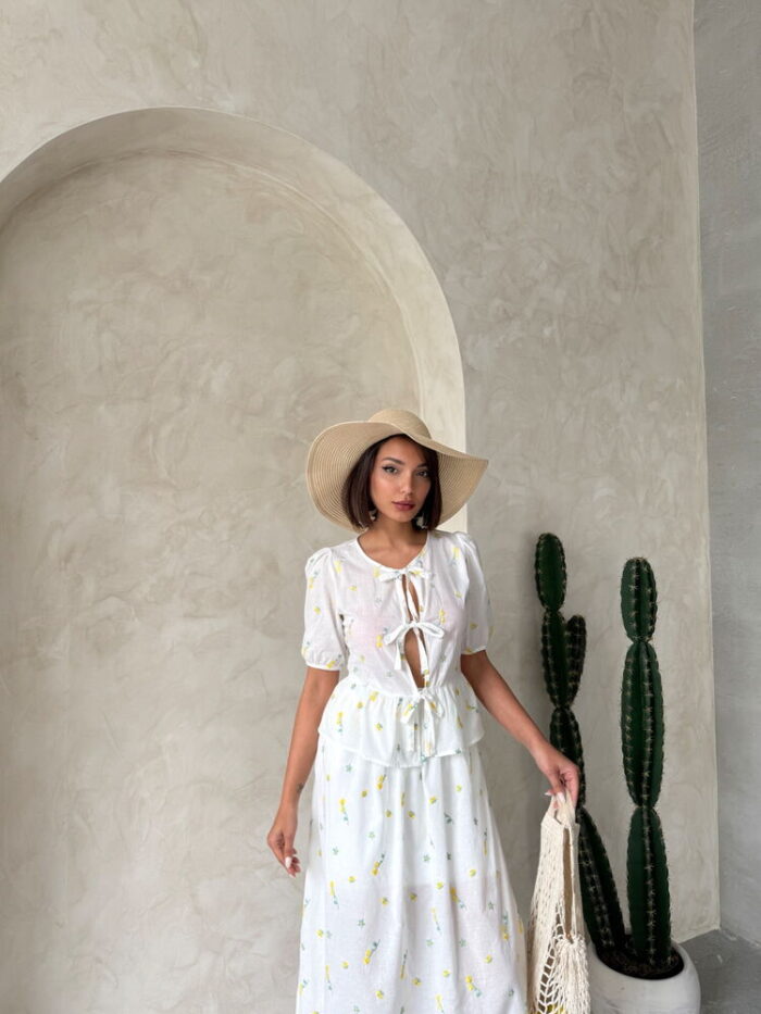 Front Tie Embroidered Voile Blouse - Producer: Topshow - Wholesale Women Clothes - TheBS Women