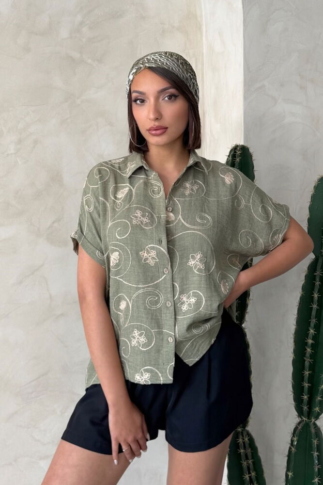 D 2789 Embroidered Shirt - LightPattern2 - Producer: Topshow - Wholesale Women Clothes - TheBS Women