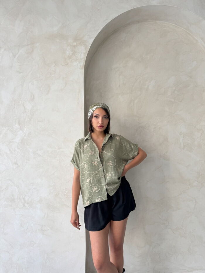 D 2789 Embroidered Shirt - LightPattern2 - Producer: Topshow - Wholesale Women Clothes - TheBS Women