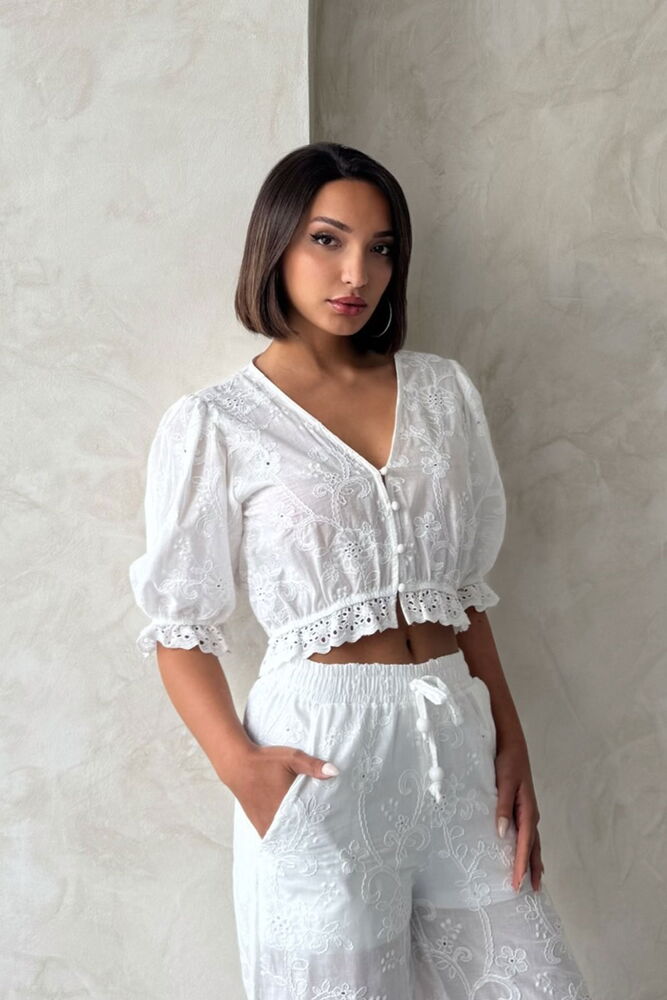 Floral Detailed Embroidered Blouse - Producer: Topshow - Wholesale Women Clothes - TheBS Women