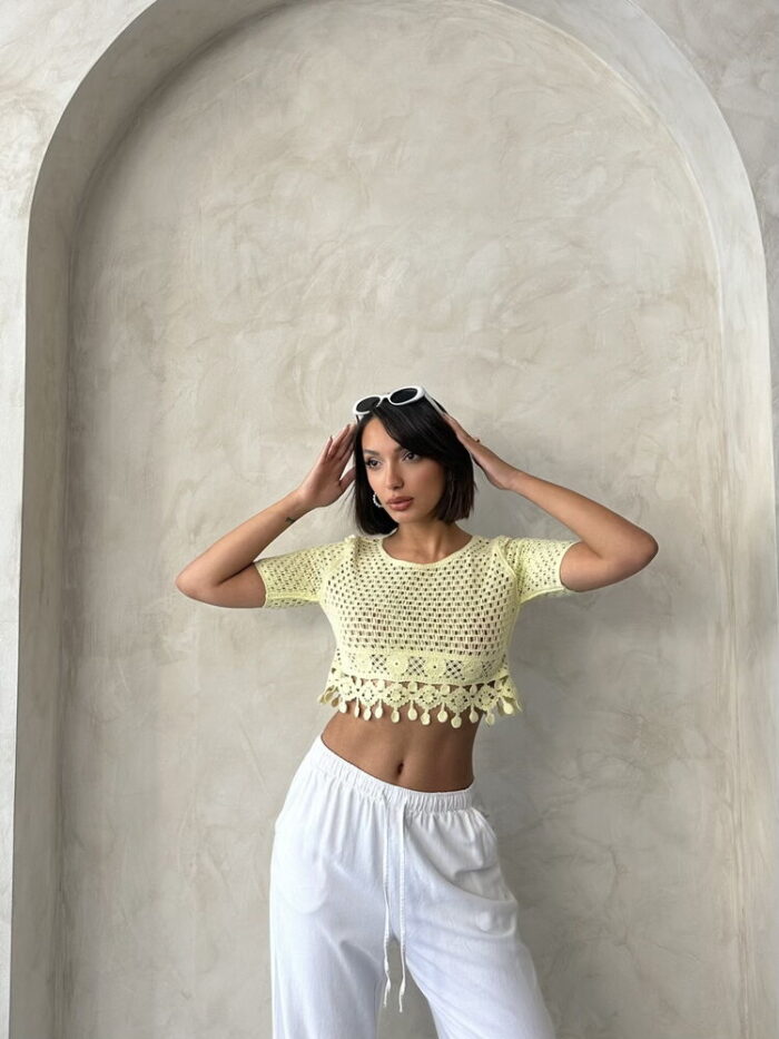 Raw Blouse With Tassel - Producer: Topshow - Wholesale Women Clothes - TheBS Women