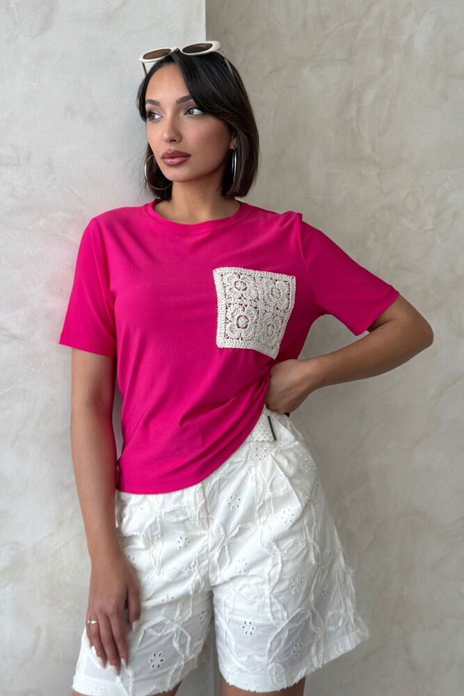 Pocket Detailed T-Shirt - Producer: Topshow - Wholesale Women Clothes - TheBS Women