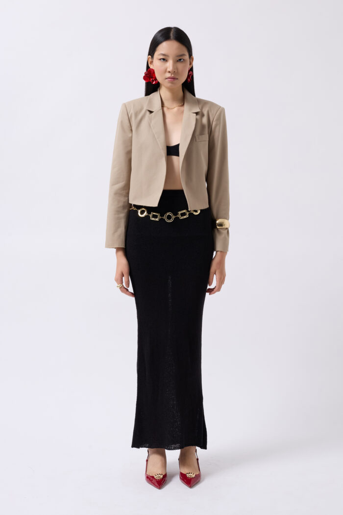 Crop Linen Blazer Jacket - Producer: Black Fashion - Wholesale Women Clothes - TheBS Women