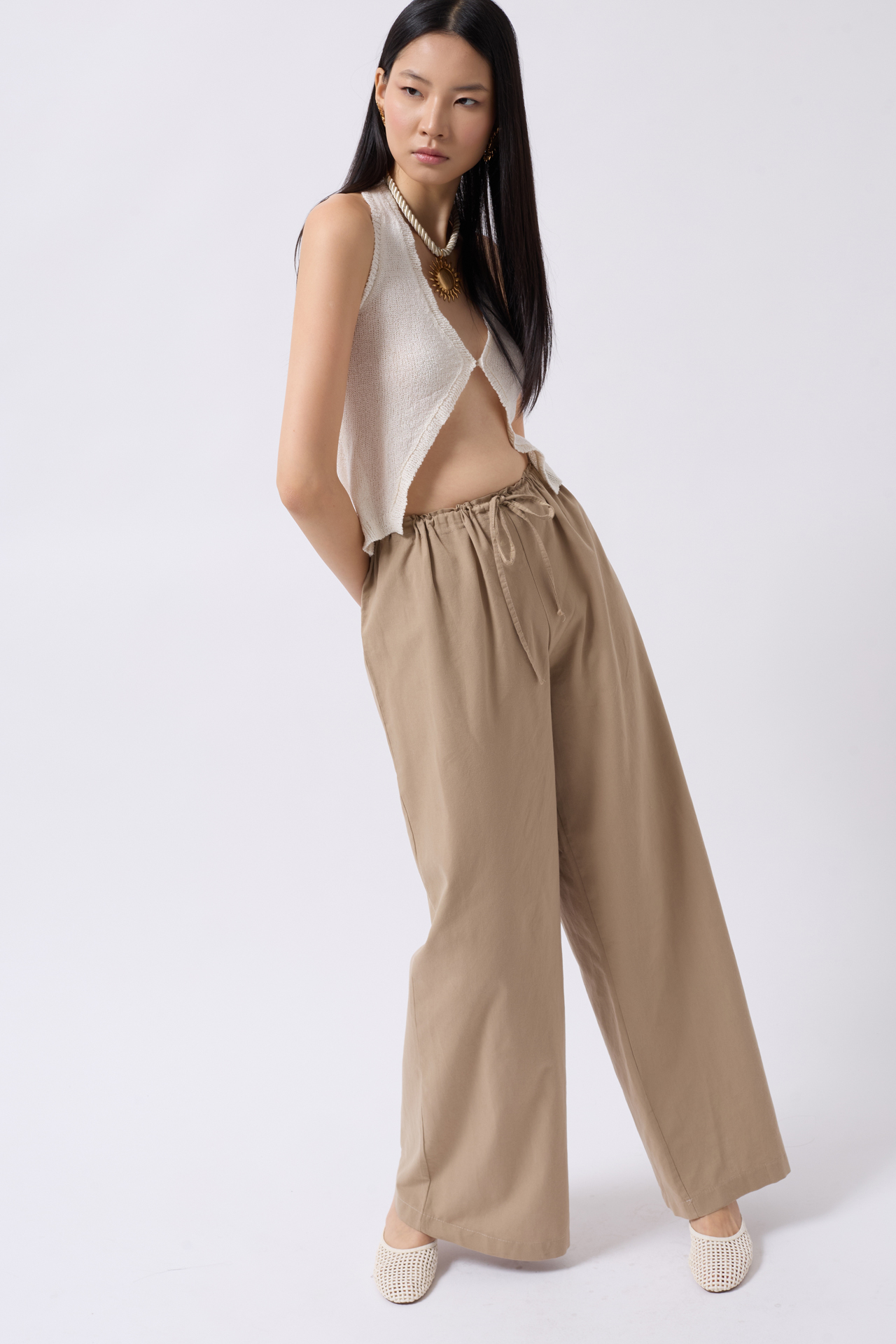 Lace Detail Cotton Pants - Producer: Black Fashion - Wholesale Women Clothes - TheBS Women
