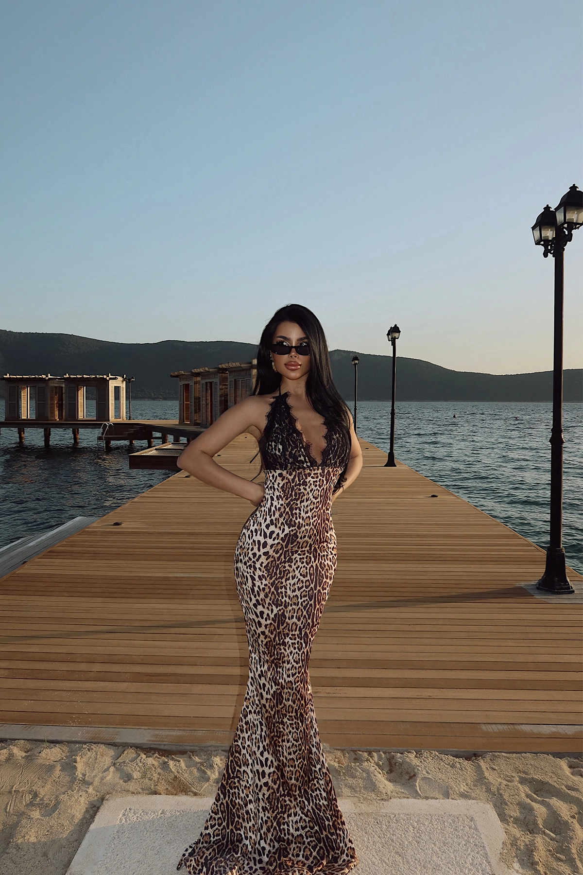 Leopard Pattern Long Dress - Producer: EYYO ATELIER - Wholesale Women Clothes - TheBS Women