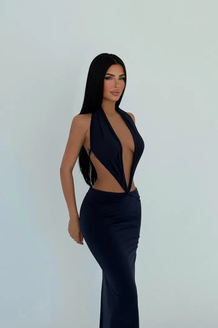 NavyTie Dress - Producer: EYYO ATELIER - Wholesale Women Clothes - TheBS Women