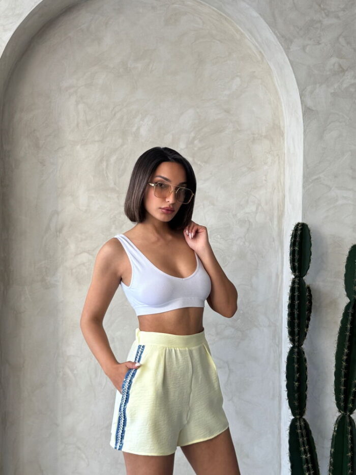 Denim Detailed Shorts - Producer: Topshow - Wholesale Women Clothes - TheBS Women