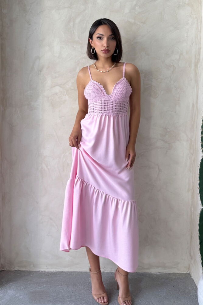 Linen Strap V-Neck Halter Dress - Producer: Topshow - Wholesale Women Clothes - TheBS Women