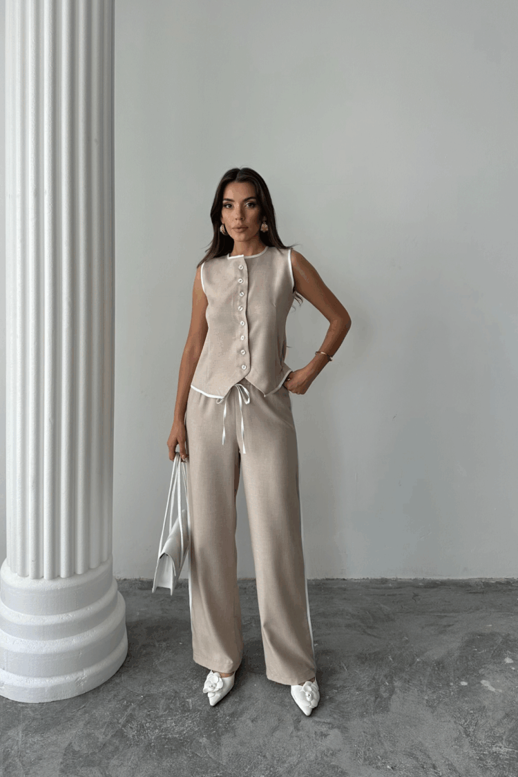 Ribbed Vest - Trousers Suit - Producer: Ello - Wholesale Women Clothes - TheBS Women