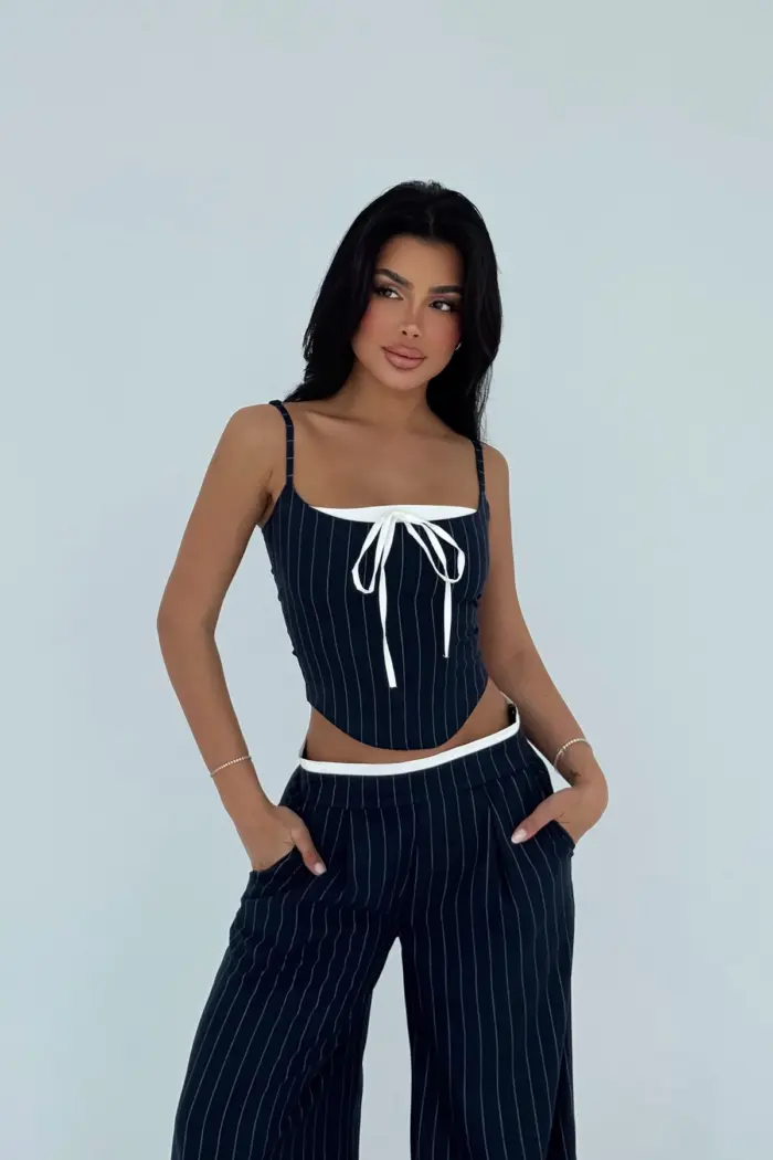 NavyStriped Trouser Suit - Producer: EYYO ATELIER - Wholesale Women Clothes - TheBS Women
