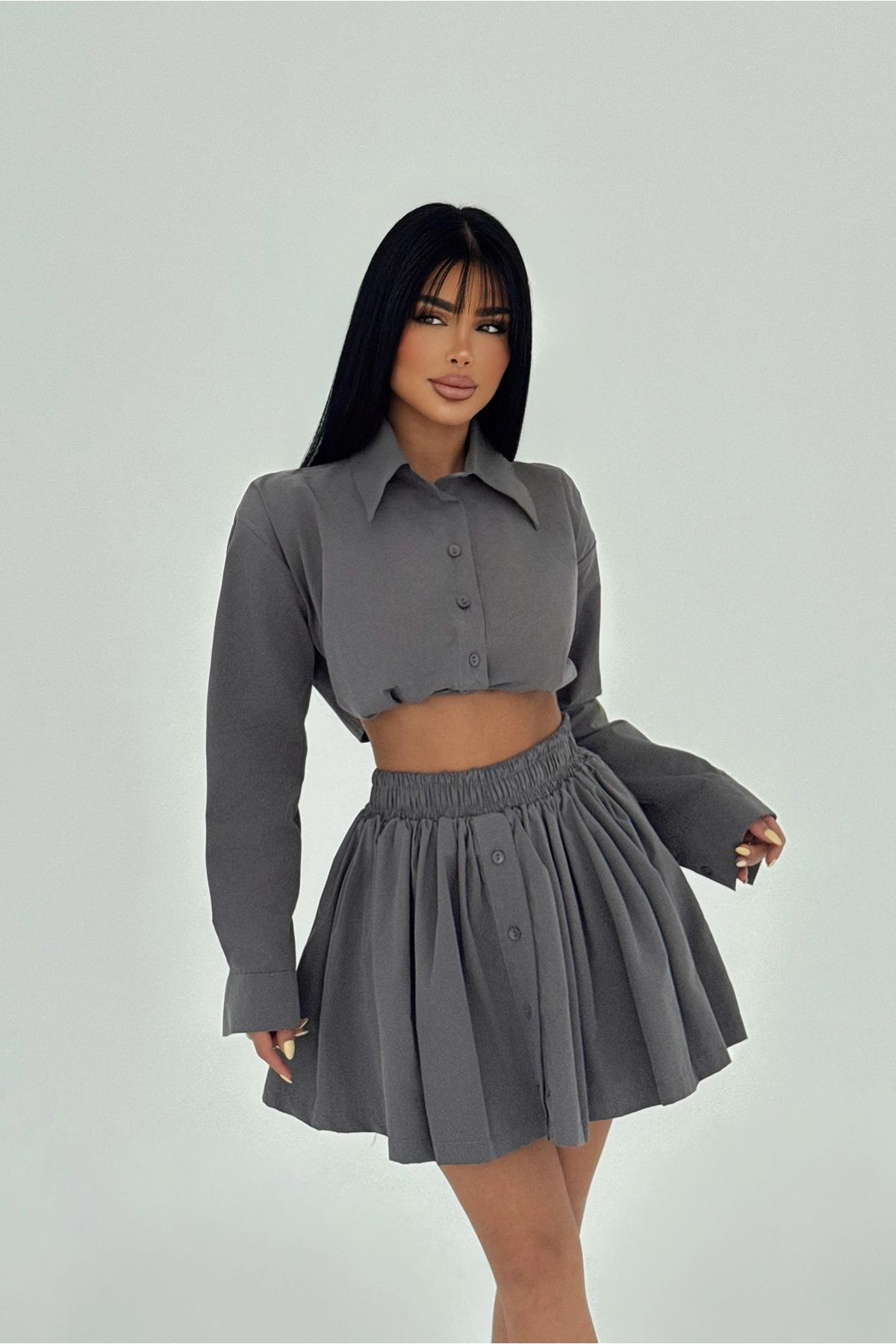 Front Buttoned Skirt Suit - Producer: EYYO ATELIER - Wholesale Women Clothes - TheBS Women