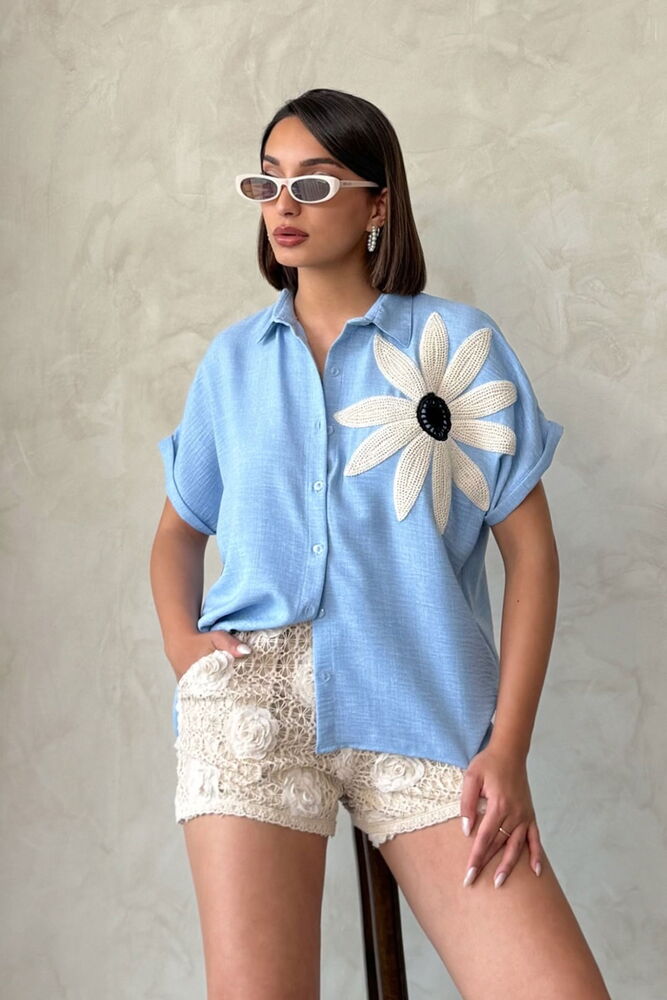 Floral Detailed Shirt - Producer: Topshow - Wholesale Women Clothes - TheBS Women