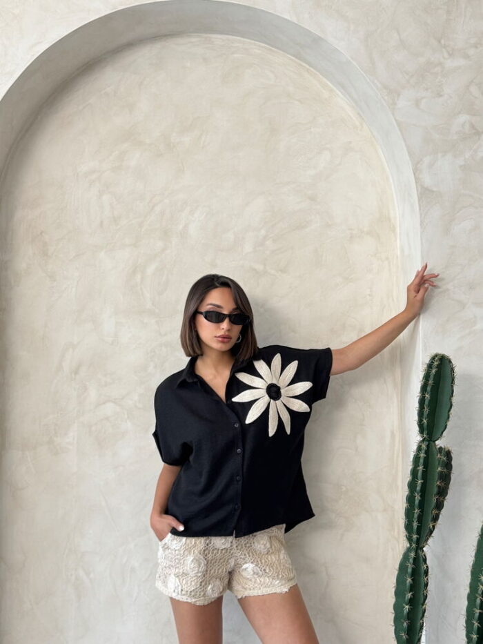 Floral Detailed Shirt - Producer: Topshow - Wholesale Women Clothes - TheBS Women