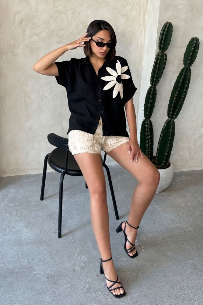Floral Detailed Shirt - Producer: Topshow - Wholesale Women Clothes - TheBS Women