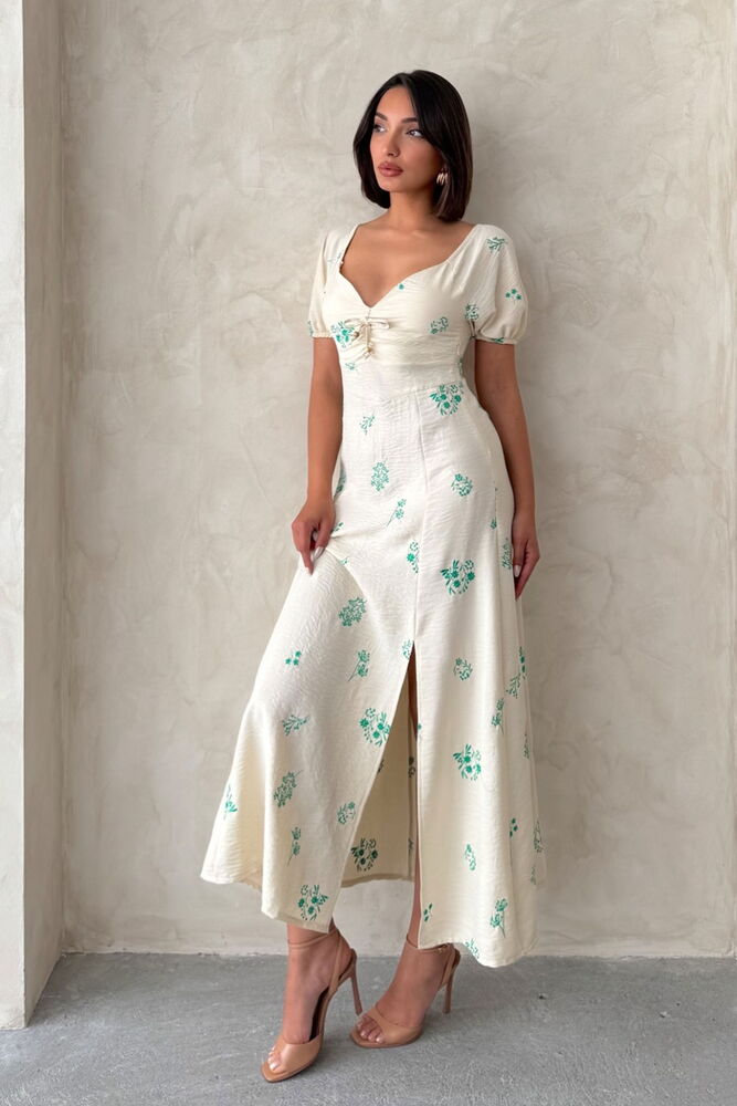 Embroidered Linen Dress - Peanut - Producer: Topshow - Wholesale Women Clothes - TheBS Women