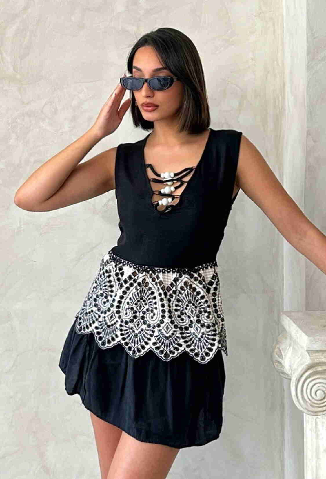 Embroidered Sleeveless Blouse -Stone - Brand: Topshow - Women & Kids, Baby Clothes Wholesale - TheBS Women