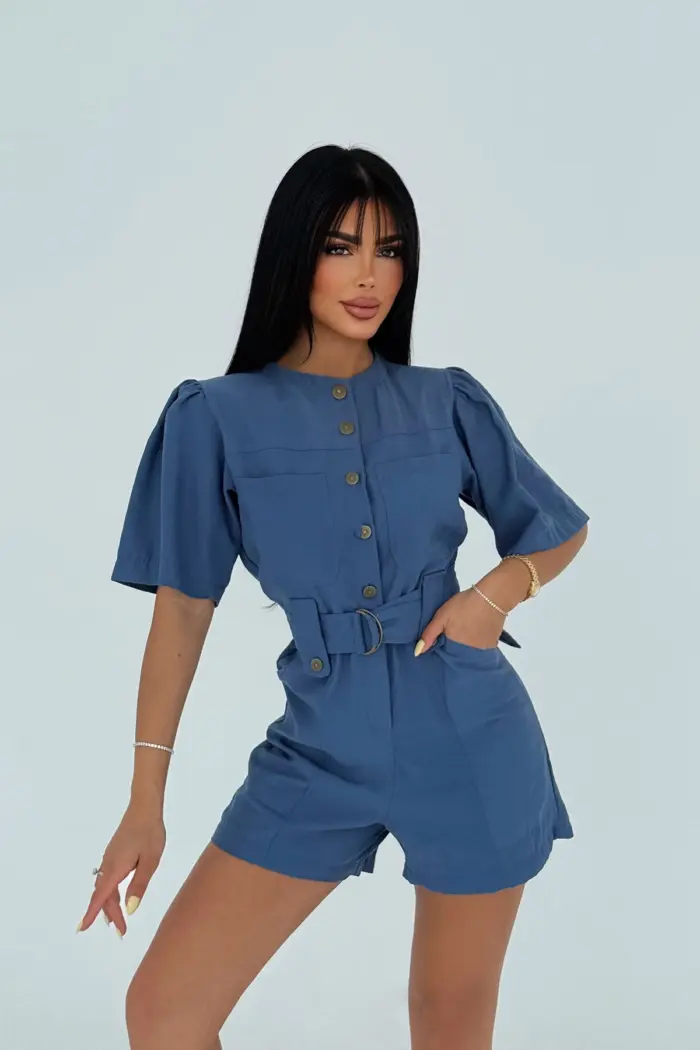 Pocket Detail Buttoned Jumpsuit - Producer: EYYO ATELIER - Wholesale Women Clothes - TheBS Women