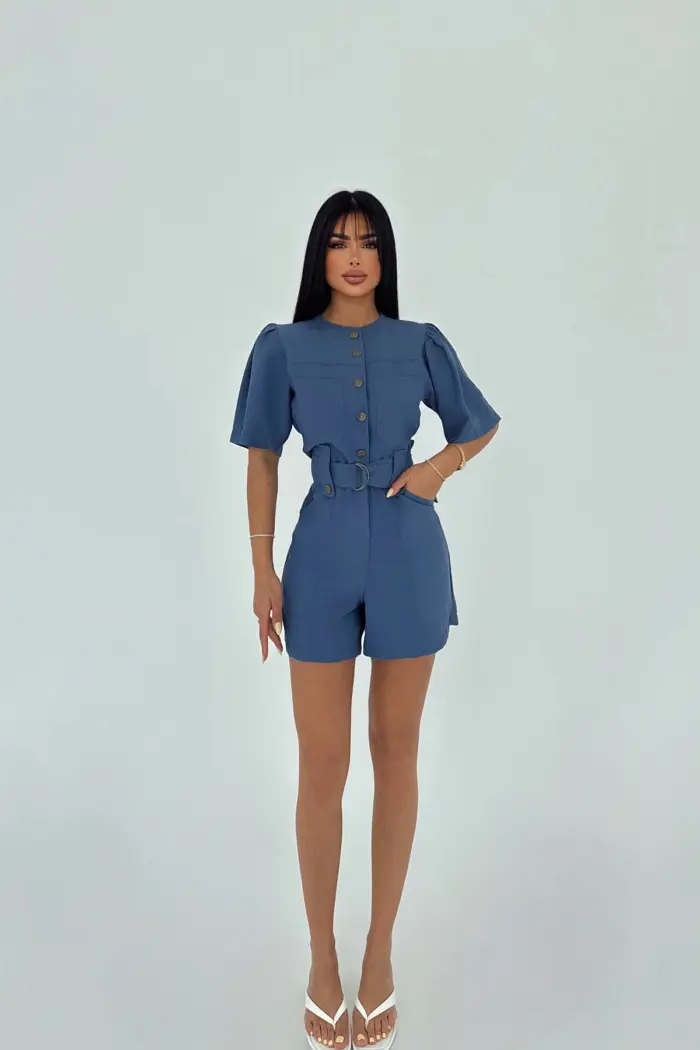 Pocket Detail Buttoned Jumpsuit - Producer: EYYO ATELIER - Wholesale Women Clothes - TheBS Women